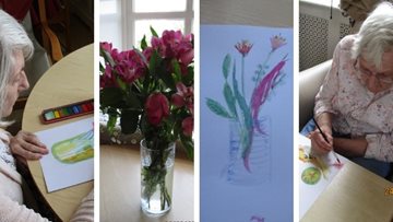 Nottingham care home Residents paint beautiful flowers